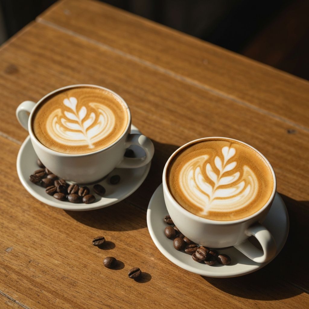 Barista preparing specialty coffee with latte art